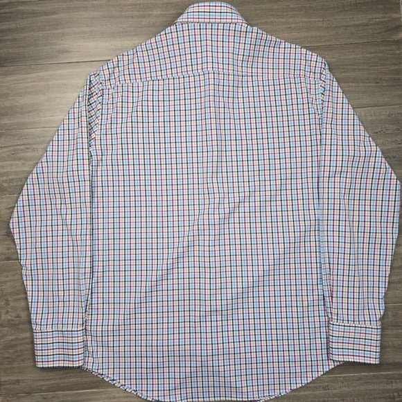 PETER MILLAR LAWSON PERFORMANCE TATTERSALL WOVEN SHIRT MENS LARGE - Picture 4 of 7